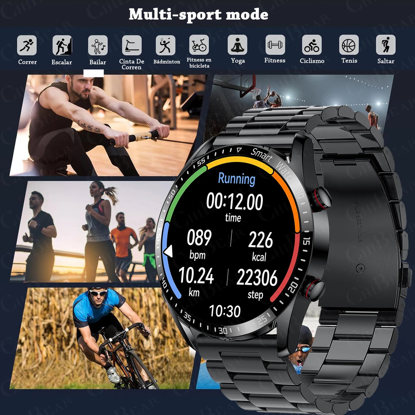 Bluetooth Smart Watch para Homens 360x360 HD Display, Frequência Cardíaca, Rastreador de Fitness, ECG, PPG, Smartwatches de Negócios para Huawei, Novo,