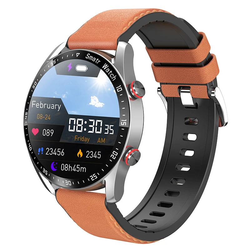 Bluetooth Smart Watch para Homens 360x360 HD Display, Frequência Cardíaca, Rastreador de Fitness, ECG, PPG, Smartwatches de Negócios para Huawei, Novo,