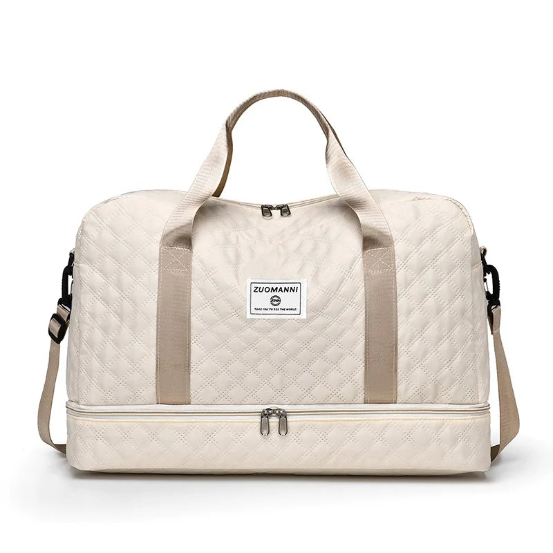 Bolsa de bagagem leve, bolsa de viagem de grande capacidade, sacola de ginástica, bolsa de ombro para fim de semana durante a noite