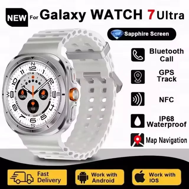 Novo relógio galaxy 7 ultra inteligente pulseira masculina 32gb memória gps trackr nfc hd tela de safira bluetooth chamada smartwatchs para samsung