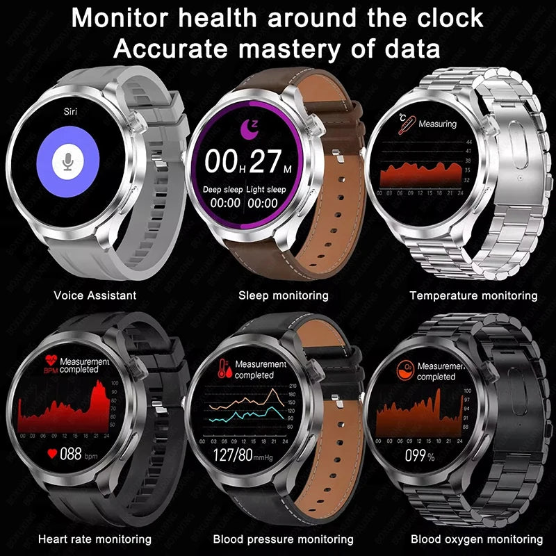 2024 novo para huawei esportes ao ar livre relógio inteligente masculino tela amoled nfc gps bússola freqüência cardíaca à prova dwaterproof água bluetooth chamada smartwatch