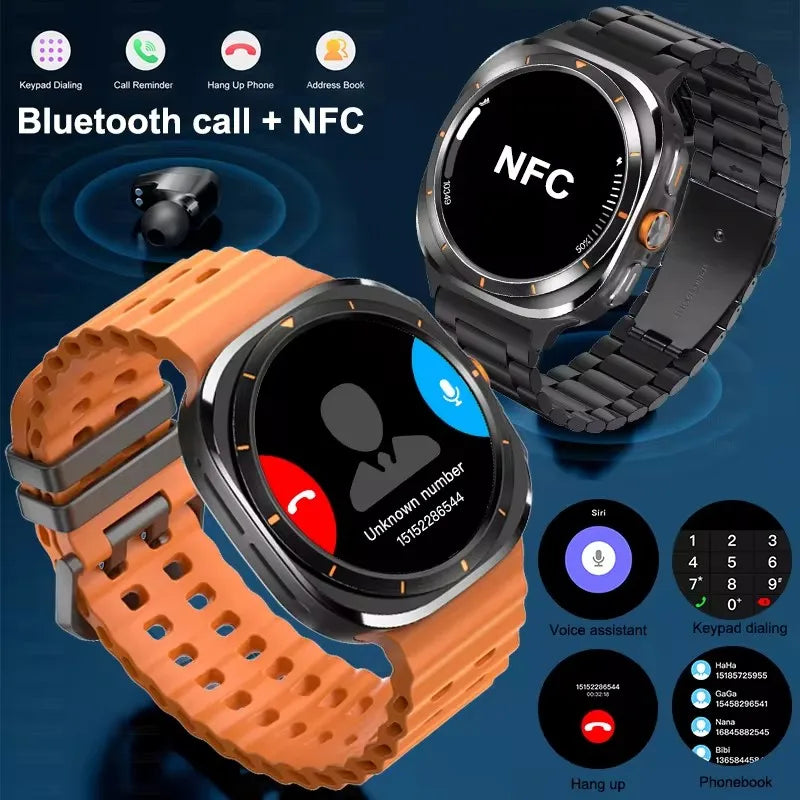 Novo relógio galaxy 7 ultra inteligente pulseira masculina 32gb memória gps trackr nfc hd tela de safira bluetooth chamada smartwatchs para samsung