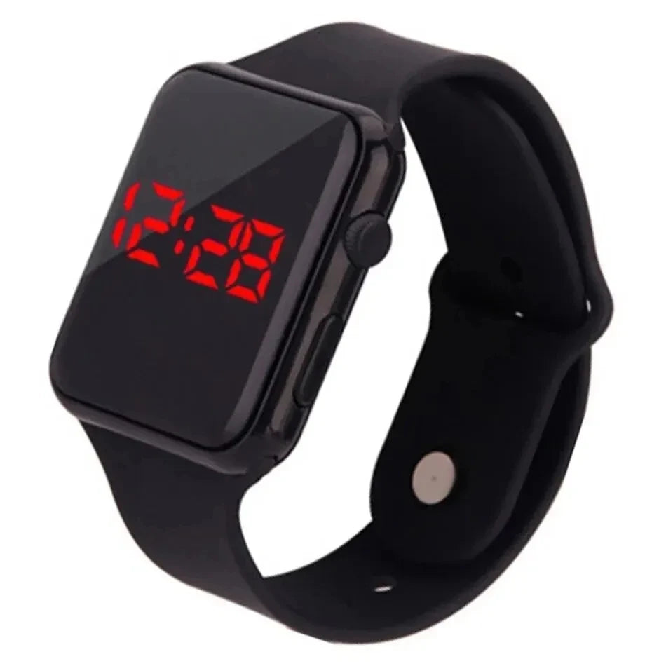 Relógio Masculino.Digital LED Relógio, Pulseira de Silicone Preto, Simples Relógio Eletrônico Esporte, Moda Casual