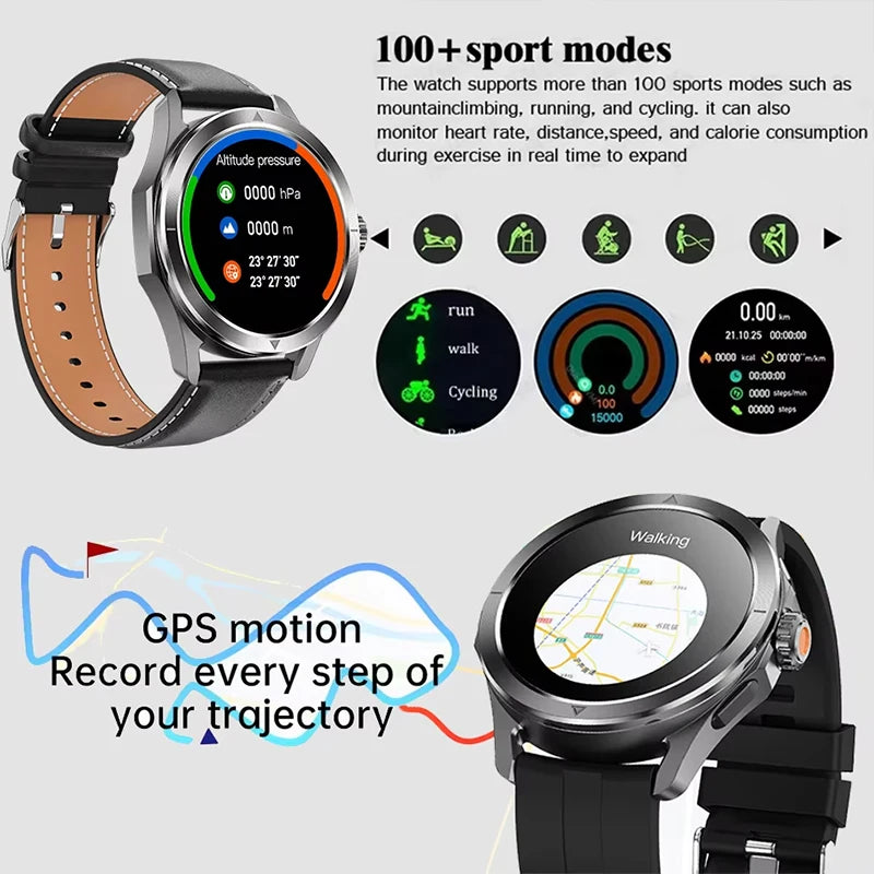 Para xiacompass omi s4 ultra esportes ao ar livre relógio inteligente masculino tela amoled nfc gps h