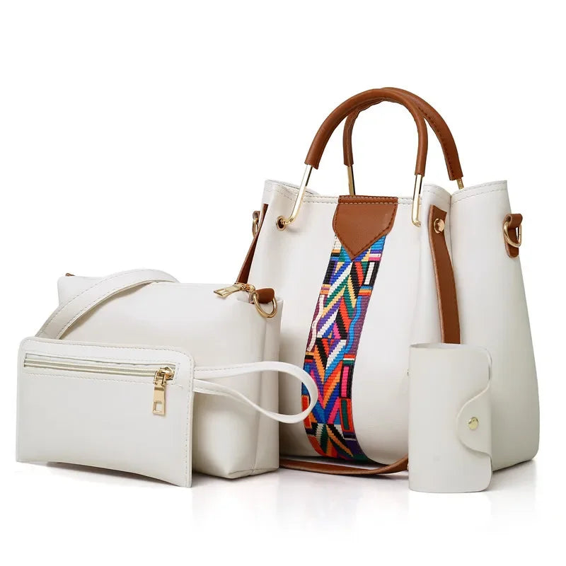 Bolsa feminina de luxo bolsa de grande capacidade 4 peças bolsa feminina bolsa de ombro fashion bolsa carteira cartão