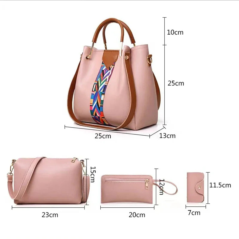 Bolsa feminina de luxo bolsa de grande capacidade 4 peças bolsa feminina bolsa de ombro fashion bolsa carteira cartão