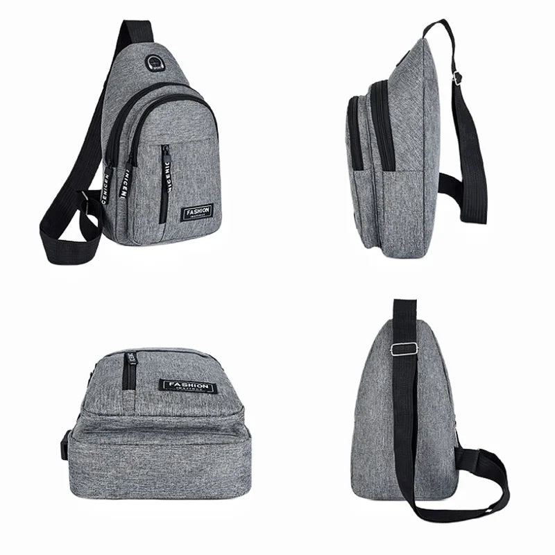 nova bolsa de peito multifuncional tendência da moda masculina oxford pano bolsa de ombro estilo coreano casual à prova ( DÁGUA ) 3cores disponível .