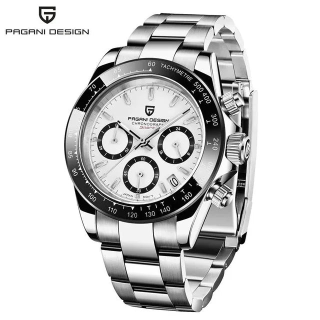 40mm novo v2 pagani design relógios de quartzo masculino safira retro cronógrafo aço inoxidável à prova dwaterproof água relógio masculino relogio masculino