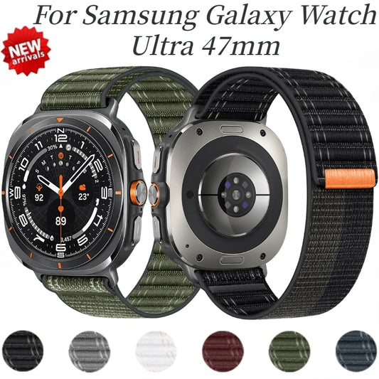 Pulseira esportiva de nylon para samsung galaxy watch ultra 47mm lte band correa para galaxy watch ultra 47mm pulseira ajustável masculina