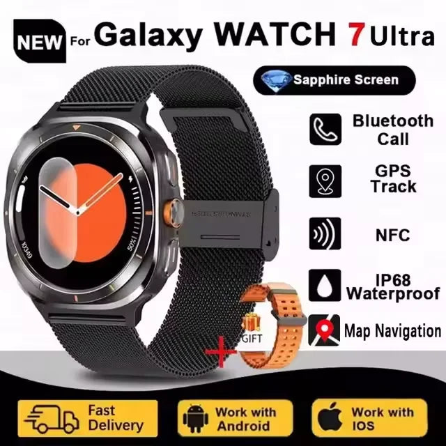 Novo relógio galaxy 7 ultra inteligente pulseira masculina 32gb memória gps trackr nfc hd tela de safira bluetooth chamada smartwatchs para samsung