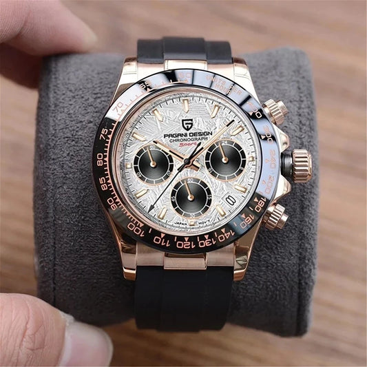 40mm novo v2 pagani design relógios de quartzo masculino safira retro cronógrafo aço inoxidável à prova dwaterproof água relógio masculino relogio masculino