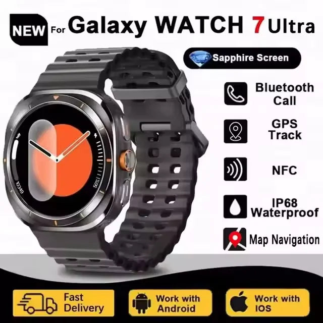 Novo relógio galaxy 7 ultra inteligente pulseira masculina 32gb memória gps trackr nfc hd tela de safira bluetooth chamada smartwatchs para samsung