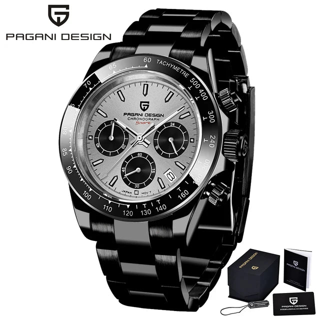 40mm novo v2 pagani design relógios de quartzo masculino safira retro cronógrafo aço inoxidável à prova dwaterproof água relógio masculino relogio masculino