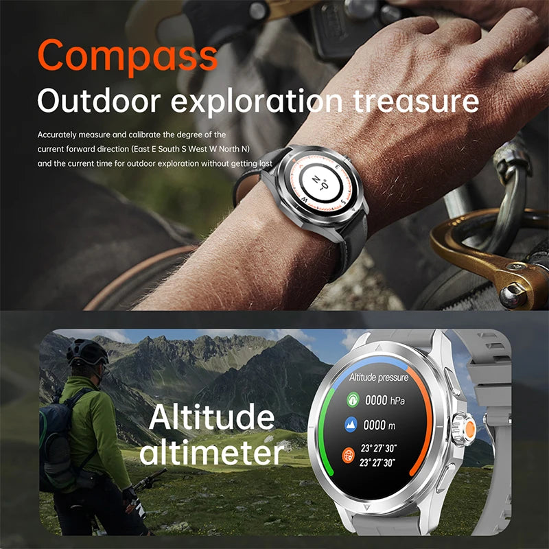 Para xiacompass omi s4 ultra esportes ao ar livre relógio inteligente masculino tela amoled nfc gps h