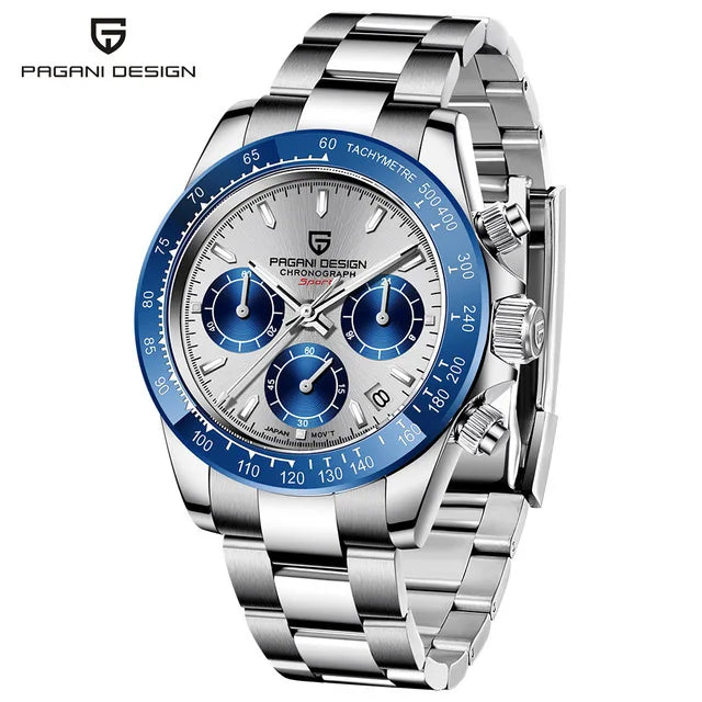 40mm novo v2 pagani design relógios de quartzo masculino safira retro cronógrafo aço inoxidável à prova dwaterproof água relógio masculino relogio masculino