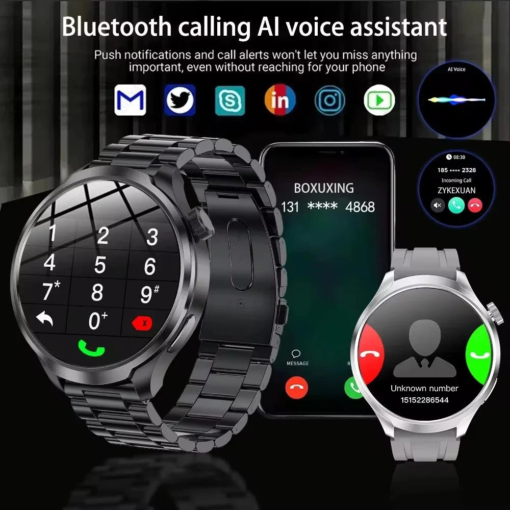 2024 novo para huawei esportes ao ar livre relógio inteligente masculino tela amoled nfc gps bússola freqüência cardíaca à prova dwaterproof água bluetooth chamada smartwatch