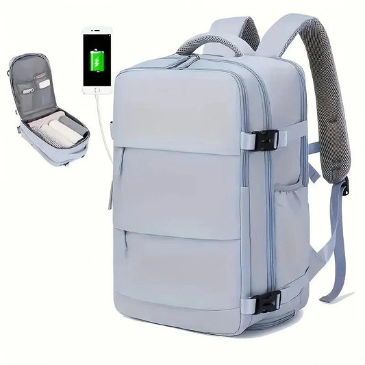 Mochila Mochila de viagem multifuncional de viagem de grande capacidade com armazenamento de sapatos Bolsa de bagagem multicamadas