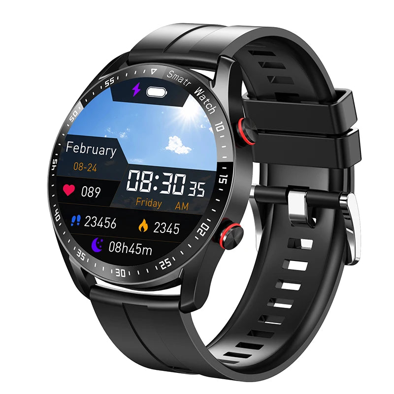 Bluetooth  Smart Watch para Homens 360x360 HD Display, Frequência Cardíaca, Rastreador de Fitness, ECG, PPG, Smartwatches de Negócios para Huawei, Novo,